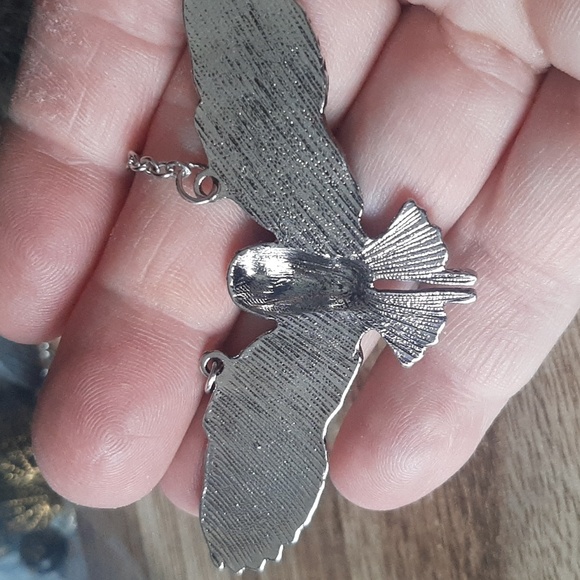 Vintage Silver Owl Pendant  Unisex - Picture 3 of 4